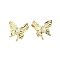 Rack Plating Brass Micro Pave Cubic Zirconia Cuff Earring, Cadmium Free & Lead Free, Long-Lasting Plated, Butterfly, Real 18K Gold Plated, 19x18.5x13.5mm