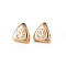 Brass Beads, Nickel Free, Triangle with Chinese Characters FU, Real 18K Gold Plated, 7.5x7.5x8mm, Hole: 3mm