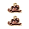 Alloy Enamel Pendants, Cowboy Hat Charm, Golden, Coconut Brown, 11.5x16.5x2.5mm, Hole: 1.8mm, 10pcs/set
