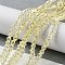 Electroplate Glass Beads Strands, Full Plated, Faceted, Bicone, Light Yellow, 3x3mm, Hole: 1mm, about 107~110pcs/strand, 32.5~34cm