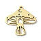 304 Stainless Steel Pendants, Laser Cut, Mushroom Charm, Golden, 20x19.5x1mm, Hole: 1.2mm