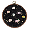 Flat Round ABS Wall Mounted Brooch Organizer Display Boards, with Retro Alloy Hook, Black, 24.2cm
