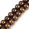Electroplated Synthetic Magnetic Hematite Beads Strands, Grade AAA, Round, Coffee Plated, 8mm, Hole: 1.2mm, about 52pcs/strand, 16.14''(41cm)