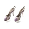 Brass Enamel Pendants, Cadmium Free & Lead Free, Long-Lasting Plated, Rack Plating, High-heeled Shoes Charm, Plum, 14x23x7mm, Hole: 1.8mm