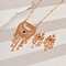 Ethnic Style Brass Cubic Zirconia Hollow Moon Necklace & Earring Sets for Women Party Wear, Golden