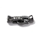 Brass Micro Pave Clear Cubic Zirconia Fold Over Clasps, Cadmium Free & Nickel Free & Lead Free, Black, 20mm, Hole: 4mm