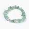 Natural Green Aventurine Beads Stretch Bracelets, with Brass Micro Pave Cubic Zirconia Beads, Chip and Cross, Platinum, 2-1/8 inch(5.3cm)~2-1/8 inch(5.5cm)