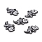 Halloween Alloy Enamel Pendants, Electrophoresis Black, Ghost Dinosaur, WhiteSmoke, 17x26x1.5mm, Hole: 1.8mm