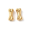304 Stainless Steel Beads, Ion Plating(IP), Bone, Real 18K Gold Plated, 12x5.5x4.5mm, Hole: 1.2mm