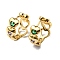 Colorful Cubic Zirconia Hollow Heart Hoop Earring, Rack Plating Brass Jewelry, Cadmium Free & Lead Free, Real 18K Gold Plated, 14.5x16x6.5mm