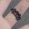 Zinc Alloy with Rhinestone Cuff Rings, Platinum, Flower, Inner Diameter: Adjustable
