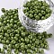 Baking Paint K9 Glass Seed Beads, Olive Drab, 6/0, 4~5x3~4mm, Hole: 1~2mm, about 4500pcs/bag