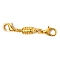 Brass Magnetic Clasps Converter, with Lobster Claw Clasps, Column, Golden, 42x5.5mm