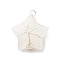 Natural Quartz Crystal Pendants, with Silver Tone Copper Wire Wrapped, Star with Tree, 36x30x12mm, Hole: 3.5mm