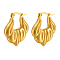 304 Stainless Steel Hoop Earring for Women, Teardrop, Golden, 25x24mm