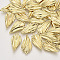 Alloy Pendants, Leaf, Light Gold, 23.5x13x3mm, Hole: 1.4mm