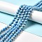 Synthetic Turquoise and Sea Shell Assembled Beads Strands, Dyed, Round, Blue, 10mm, Hole: 1.2mm, about 40pcs/strand, 15.55''(39.5cm)