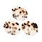 Opaque Cellulose Acetate Pendants, Comb with Leopard Print Pattern, Linen, 50x44x2.5mm, Hole: 3mm