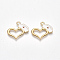 Alloy Pendants, Cadmium Free & Lead Free, with Enamel, Heart with Nurse Cap, Light Gold, White, 20x22x1.5mm, Hole: 2mm