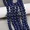 Synthetic Howlite Imitation Lapis Lazuli Beads, Round, Dyed, Blue, 10mm, Hole: 1.4mm, about 42pcs/strand, 15.16''(38.5cm)
