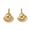 304 Stainless Steel Charms, Golden, Shell Shape, 8.5x6.5x2.5mm, Hole: 2mm