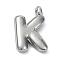 Anti-Tarnish 304 Stainless Steel Pendants, Letter Charm, Letter K, 20x13x4mm, Hole: 1.6mm
