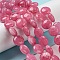 Natural White Jade Beads Strands, Dyed, Flat Round, Pale Violet Red, 10x5mm, Hole: 0.8mm, about 39pcs/strand, 15.47''(39.3cm)