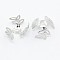 3-Petal Brass Flower Bead Caps, Fancy Bead Caps, Nickel Free, Platinum, 6.5x10mm, Hole: 1mm