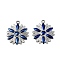 304 Stainless Steel Enamel Pendants, Flower Charms, Dark Blue, 25.5x22x3mm, Hole: 2.5mm