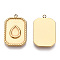 304 Stainless Steel Pendant Cabochon Settings, Rectangle, Nickel Free, Real 14K Gold Plated, Tray: 5x7mm, 22.5x14.5x2.5mm, Hole: 1.5mm