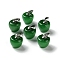 Cat Eye Pendants, with Iron Loops, Dyed, Apple, Dark Green, 15x13.5mm, Hole: 5x3mm