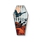 Halloween Printed Acrylic Pendants, Coffin Charm, Bat, 41x21x2.5mm, Hole: 1.8mm