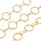 10M Ion Plating(IP) 304 Stainless Steel Hexagon & Infinity Link Chains, Unwelded, with Spool, Real 18K Gold Plated, 14.5~17.5x6~17x1.3~1.5mm