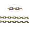 Brass Cable Chains, Diamond Cut Chains, Unwelded, Faceted, Oval, Cadmium Free & Nickel Free & Lead Free, Antique Bronze, 5x2.8x0.8mm