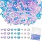 1110Pcs Electroplate Glass Beads Sets, Faceted, Rondelle, Mixed Color, 3~6x2.5~5mm, Hole: 0.4~1mm