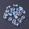 Electroplate Glass Charms, AB Color Plated, Petal, Clear AB, 13.5x8x6mm, Hole: 1mm