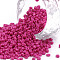 Baking Paint Glass Seed Beads, Fuchsia, 12/0, 1.5~2mm, Hole: 0.5~1mm, about 3333pcs/50g, 50g/bag, 18bags/2pounds