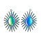 Ion Plating(IP) 304 Stainless Steel Pendants, Sun Charm, Rainbow Color, 34x22.5x2mm, Hole: 1.4mm