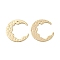 Rack Plating Brass Pendants, Moon, Real 18K Gold Plated, 18x17x0.5mm, Hole: 1.2mm