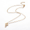 304 Stainless Steel Pendant Necklaces, with Lobster Claw Clasps and Cable Chains, Cross, Golden, 18.1 inch(46cm), 0.15cm