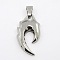 Tarnish Resistant Retro Men's 304 Stainless Steel Big Tribal Sign Pendants, Stainless Steel Color, 45x25x7mm, Hole: 6x10mm