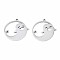 Non-Tarnish Halloween Theme 201 Stainless Steel Pendants, Ghost, Stainless Steel Color, 33x32.5x2mm, Hole: 1.8mm