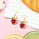 Серьги-подвески из клубничного стекла EJEW-JE06252-4