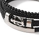 Плетеные браслеты из микрофибры и кожи BJEW-B096-06B-2