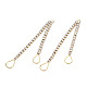 Цепочка из латуни со стразами и каплевидными подвесками KK-N216-425-03LG-3