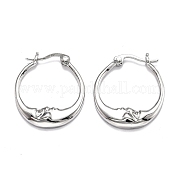 Латунные серьги-кольца из прозрачного кубического циркония EJEW-J101-28P
