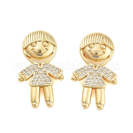 Подвески из латуни с покрытием из прозрачного кубического циркония KK-S379-09G-A-1