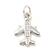 Rack Plating Brass Micro Pave Clear Cubic Zirconia Pendants, Long-Lasting Plated, with Jump Rings, Lead Free & Cadmium Free, Plane, Platinum, 15x11x2mm, Hole: 4mm