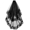 Polyester Bridal Veils, Black, 800mm