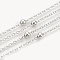 Brass Cable Chains, Satellite Chains, with Round Beads, Soldered, Cadmium Free & Nickel Free & Lead Free, with Spool, Flat Oval, Real Platinum Plated, 2x1.5x0.2mm, about 32.8 Feet(10m)/roll